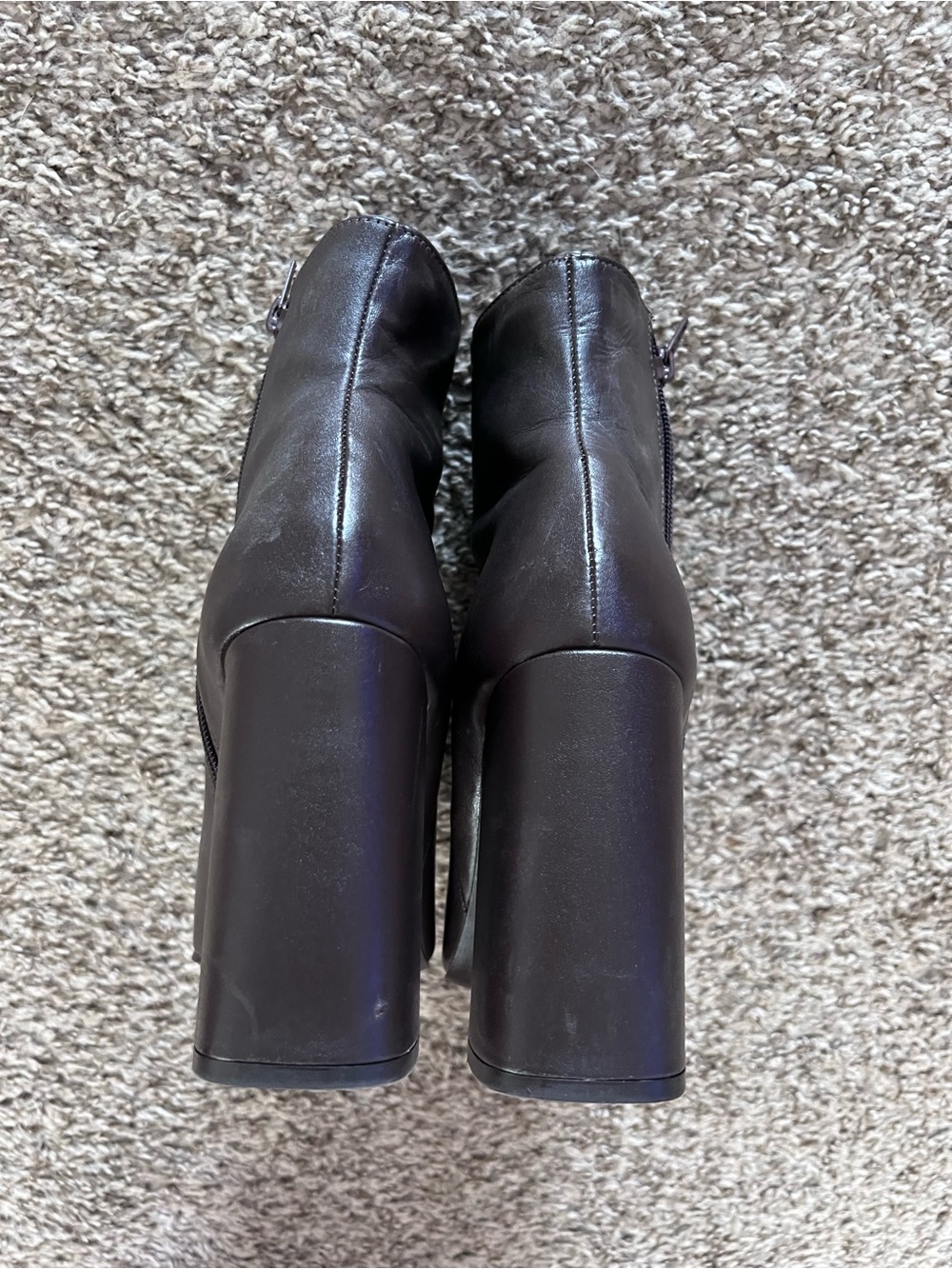 Steven Madden Dark Brown Pointed-Toe Block Heel Ankle Boots - Picture 6 of 11